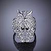 Fashion Style Brass Owl Hollow Metal Rings RJEW-EE0001-087-F-4