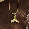 Stylish 304 Stainless Steel Whal Fish Tail Pendant Necklaces for Women's Daily Wear XF5150-2-1