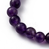 Round Natural Amethyst Stretch Beaded Bracelets BJEW-JB05408-03-3