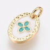 Brass Enamel Charms ZIRC-F083-027G-01-RS-1