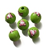 Valentine's Day Element Printed Wood Beads WOOD-R002-01-20-1