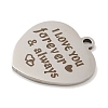 Non-Tarnish Valentine's Day 201 Stainless Steel Pendants STAS-L079-24P-01-2