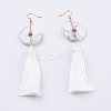 Nylon Tassel Dangle Earrings EJEW-F108-A03-1