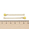 Ion Plating(IP) 316 Surgical Stainless Steel Curb Chain Extender with Natural  Dyed Jade Round Charm STAS-A097-01G-12-3