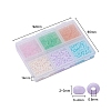 1800Pcs 6 Colors 8/0 Transparent & Opaque Glass Seed Beads SEED-YW0001-31-4