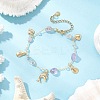 Natural Amethyst Link Bracelets for Women BJEW-JB12116-02-1