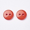 2-Hole Flat Round Resin Sewing Buttons for Costume Design BUTT-E119-14L-08-2
