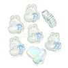 UV Plating Rainbow Iridescent Acrylic Enamel Beads OACR-G012-07B-1