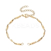 Ion Plating(IP) 304 Stainless Steel Faceted Bar Link Chain Bracelet Makings AJEW-JB01184-01-1