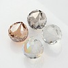 Faceted Round Glass Pendants GLAA-O008-G-1