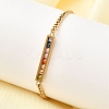 Rectangle 304 Stainless Steel Glass Link Bracelets for Women BJEW-K237-17G-1
