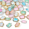 40Pcs 2 Colors UV Plating Alloy with Mixed Color Glass Rhinestone Pendants FIND-PJ0001-37-2