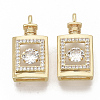 Brass Micro Pave Clear Cubic Zirconia Pendants X-ZIRC-T011-17G-NF-1