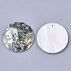 Single-Sided Natural Abalone Shell/Paua Shell Pendants SSHEL-N034-13-2