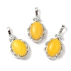 Natural White Jade Dyed Oval Pendants G-NH0025-15P-07-1