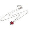 Square Brass Pave Cubic Zirconia Pendant Necklaces for Women NJEW-G156-02P-09-2