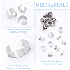 30Pcs 3 Styles 304 Stainless Steel Cuff Rings STAS-UN0059-25-5