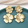 304 Stainless Steel Flower Dangle Stud Earrings EJEW-K268-70G-2