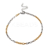 Stainless Steel Rectangle Link Chain Bracelets for Women Men LS-BJEW-M319-01A-GP-1
