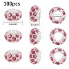   100PCS Pink Alloy Crystal Rhinestone Beads 11x6mm Large Hole European Beads for Jewelry Making CPDL-PH0001-09-2