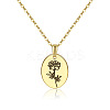 Brass Birth Month Flower Pendant Necklace HUDU-PW0001-034J-1-1