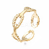 304 Stainless Steel Oval Wrap Open Cuff Ring RJEW-T023-18G-3