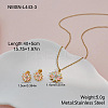 Girl's 304 Stainless Steel Enamel & Plastic Pearl Pendant Necklaces & Stud Earrings Sets WG1BA9D-02-1