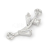 Brass Clear Cubic Zirconia Connector Charms KK-Z094-06P-02-2