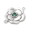 Brass Pave Glass Connector Charms KK-Z073-32P-04-2