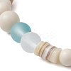 Bohemia Style Natural Fossil & Freshwater Shell & Glass Beads Stretch Bracelets for Women BJEW-JB11865-02-4