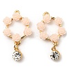 Resin Flower Garland Pendants ALRI-L050-03G-2
