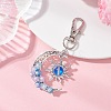 Synthetic Moonstone & Alloy Moon Sun Pendant Decorations HJEW-JM04647-6