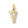 Ion Plating(IP) 304 Stainless Steel Micro Pave Cubic Zirconia Pendants STAS-H228-02G-05-1
