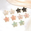 304 Stainless Steel Enamel Star Stud Earrings STAS-D368-04G-1