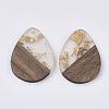 Transparent Resin & Walnut Wood Pendants RESI-S358-95-A01-1