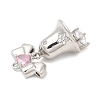 Rack Plating Brass Pave Cubic Zirconia Pendants KK-R150-03P-3