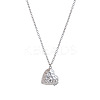 Brass Textured Heart Photo Locket Pendant Cable Chain Necklaces for Women WG6D85F-02-1