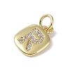 Rack Plating Brass Micro Pave CLear Cubic Zirconia Charms KK-E110-14G-R-2