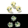 Luminous Polymer Clay Rhinestone Floral Ball Beads CLAY-U002-01B-1