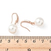 Round Brass Micro Pave Clear Cubic Zirconia Dangle Earrings EJEW-D318-01RG-5