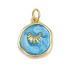 Brass Enamel Pendants KK-D424-24B-G-1