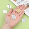 Tarnish Resistant 201 Stainless Steel Oval Stamping Blank Tag Pendants X-STAS-S031-04-4