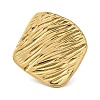 Ion Plating(IP) 304 Stainless Steel Rhombus Open Cuff Rings for Women RJEW-Z053-03G-2