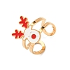 304 Stainless Steel with Enamel Cuff Rings for Women RJEW-Z116-01G-04-2
