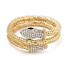 Snake Alloy Rhinestone Bangles for Women BJEW-G085-01G-02-4