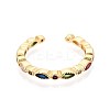 Brass Micro Pave Cubic Zirconia Cuff Rings for Women LS-KK-T071-68G-2