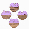 Transparent Resin & Walnut Wood Pendants X-RESI-S389-001A-B-2