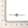 Handmade Evil Eye Lampwork with Glass Handmade Beaded Links Connectors KK-M266-09G-05-3