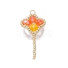 Glass Seed Beaded Tulip Pendants PALLOY-MZ01214-01-1