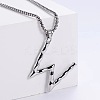 3Pcs 304 Stainless Steel Textured Letter Pendant Box Chain Necklaces LW4134-49-1